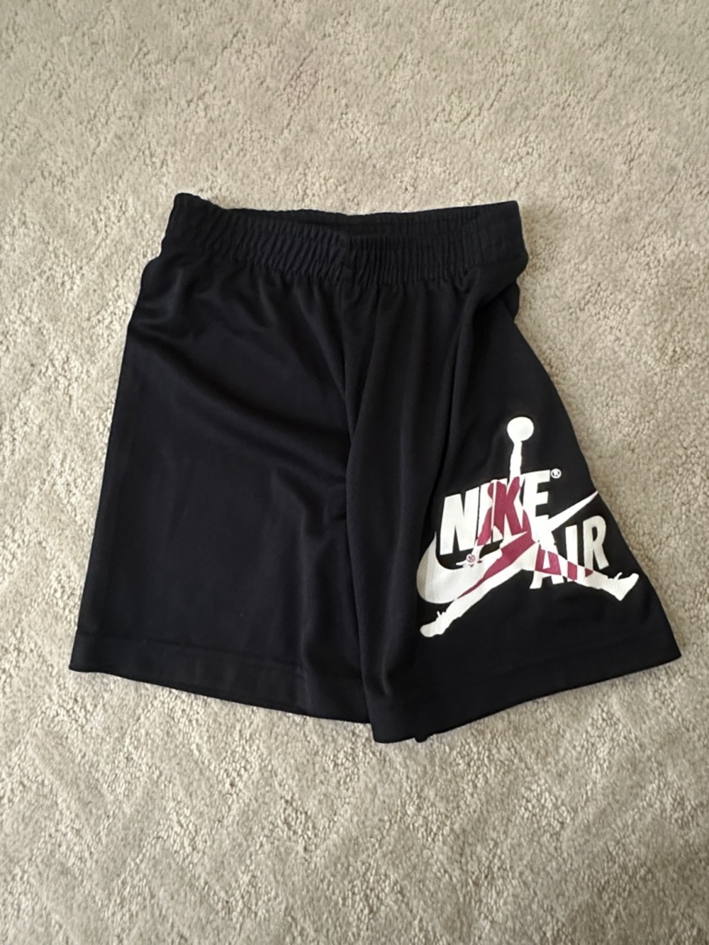 Kids Nike Black Shorts with White & Red Nike Air Logo size 6 medium